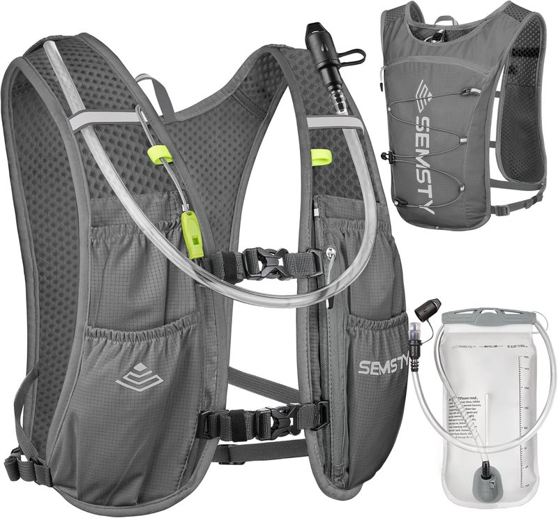 SEMSTY Running Hydration Vest 5L,Running Vest Pack with 1.5L Water Bladder,Lightweight Water Backpack for Hiking Running Cycling - Image 1